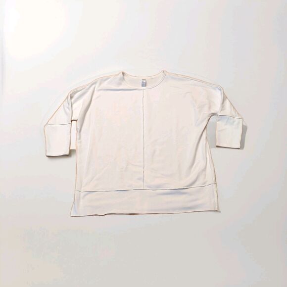 Spanx Dolman Perfect Length PLT Top Shirt Womens Medium White 3/4 Sleeve - Picture 1 of 6